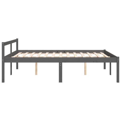 Seniorseng 150x200 cm kingsize massivt fyrretræ grå