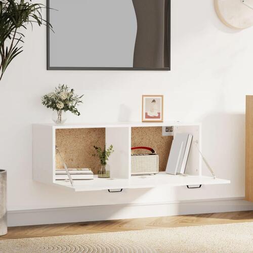 Vægskab 100x36,5x35 cm konstrueret træ hvid højglans