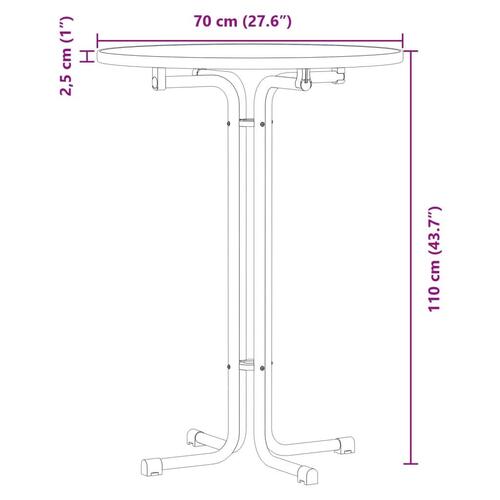 Spisebord Ø70x110 cm konstrueret træ og stål hvid