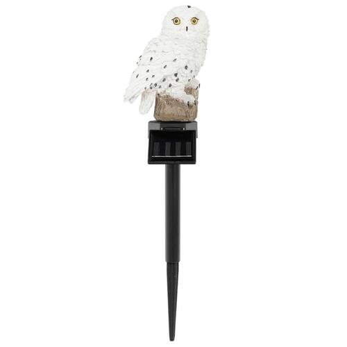 Hi soldrevet LED-lampe til have ugle hvid