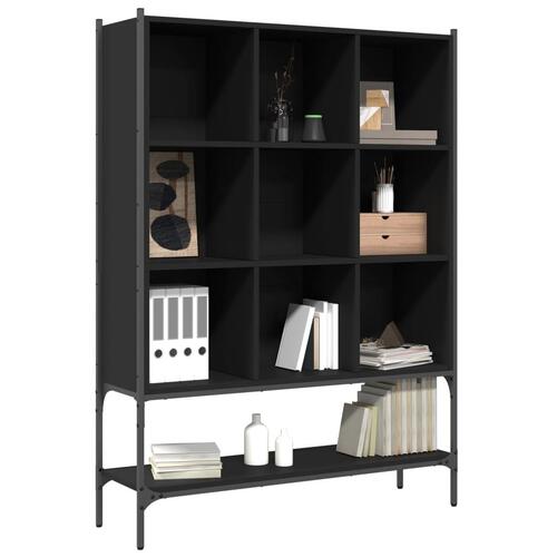 Bogreol 102x30x141,5 cm konstrueret træ sort