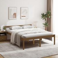 Seniorseng 150x200 cm kingsize massivt fyrretræ honningbrun