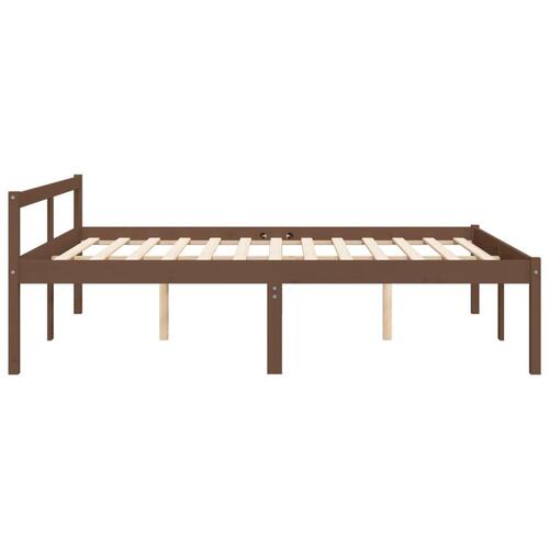 Seniorseng 150x200 cm kingsize massivt fyrretræ honningbrun