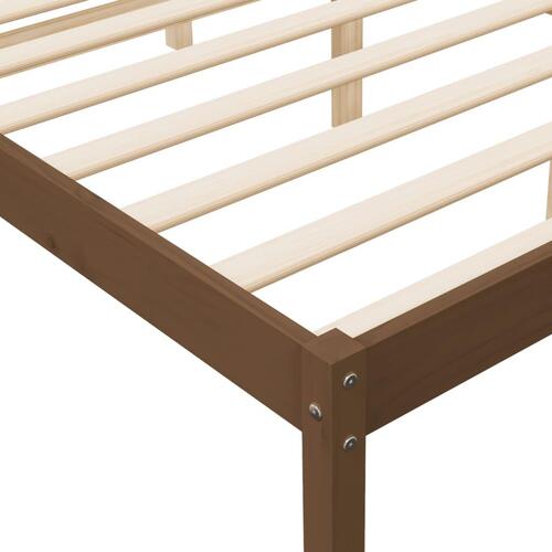 Seniorseng 150x200 cm kingsize massivt fyrretræ honningbrun