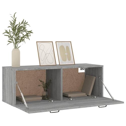Vægskab 100x36,5x35 cm konstrueret træ grå sonoma-eg