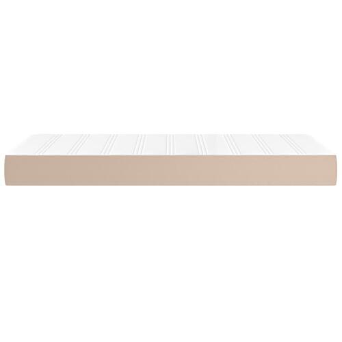 Springmadras m. pocketfjedre 90x190x20 cm kunstlæder cappuccino