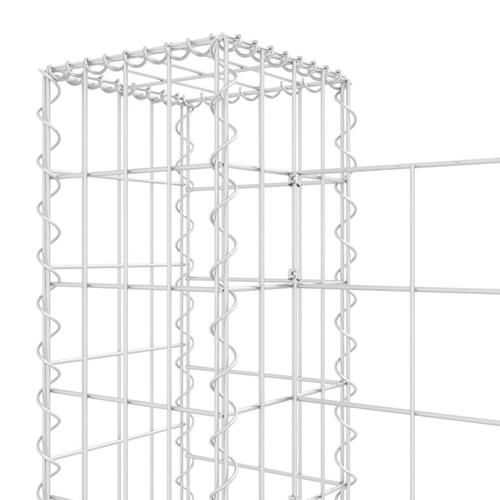 Gabionkurv med 8 stolper 860x20x100 cm U-facon jern