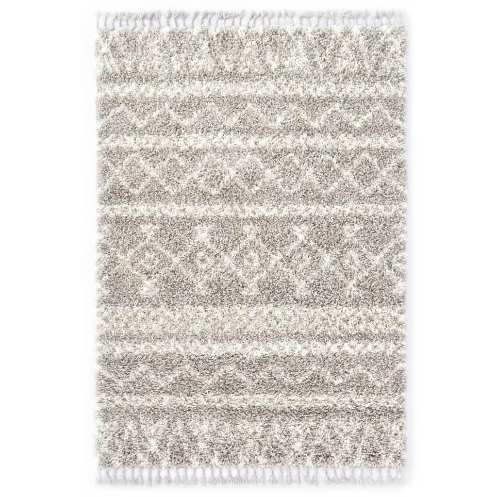 Shaggy tæppe Berber PP 140 x 200 cm sandfarvet og beige