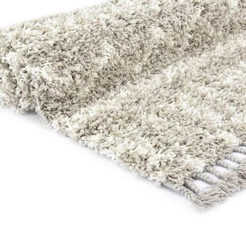 Shaggy tæppe Berber PP 140 x 200 cm sandfarvet og beige