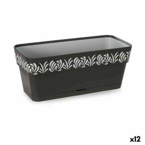 Selvvandende planter Stefanplast Gaia Antracit Plastik 13,3 x 12,3 x 29,3 cm (12 enheder)