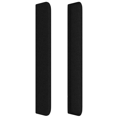 Sengegavl med kanter 103x16x118/128 cm stof sort