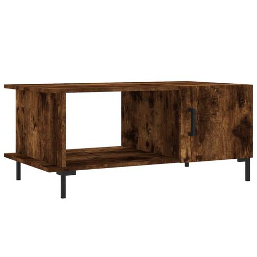 Sofabord 90x50x40 cm konstrueret træ røget egetræsfarve