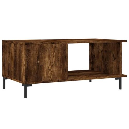 Sofabord 90x50x40 cm konstrueret træ røget egetræsfarve