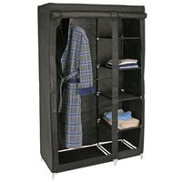 garderobe 110x46x178 cm stof sort