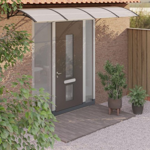 Dørbaldakin 400 × 100 cm i polycarbonat - sort