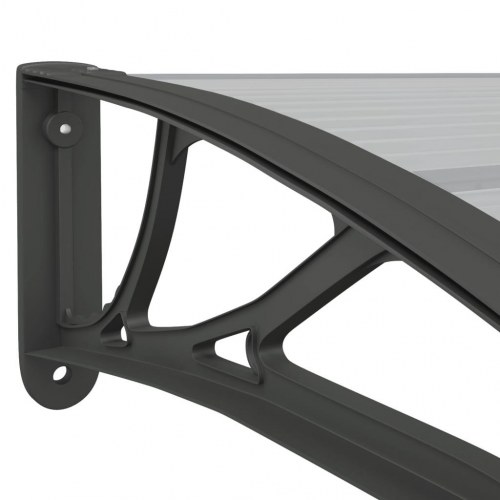 Dørbaldakin 400 × 100 cm i polycarbonat - sort