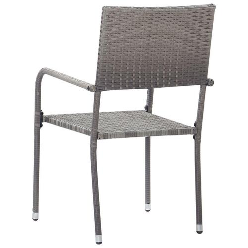 Udendørs spisebordsstole 6 stk. polyrattan antracitgrå