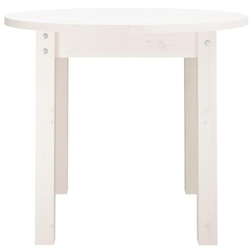 Sofabord Ø 55x45 cm massivt fyrretræ hvid