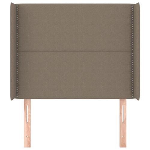 Sengegavl med kanter 103x16x118/128 cm stof gråbrun