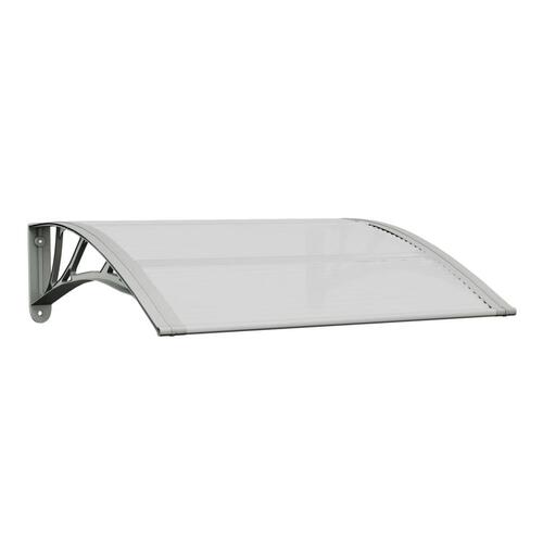 Dørbaldakin 80x75 cm polycarbonat grå og transparent
