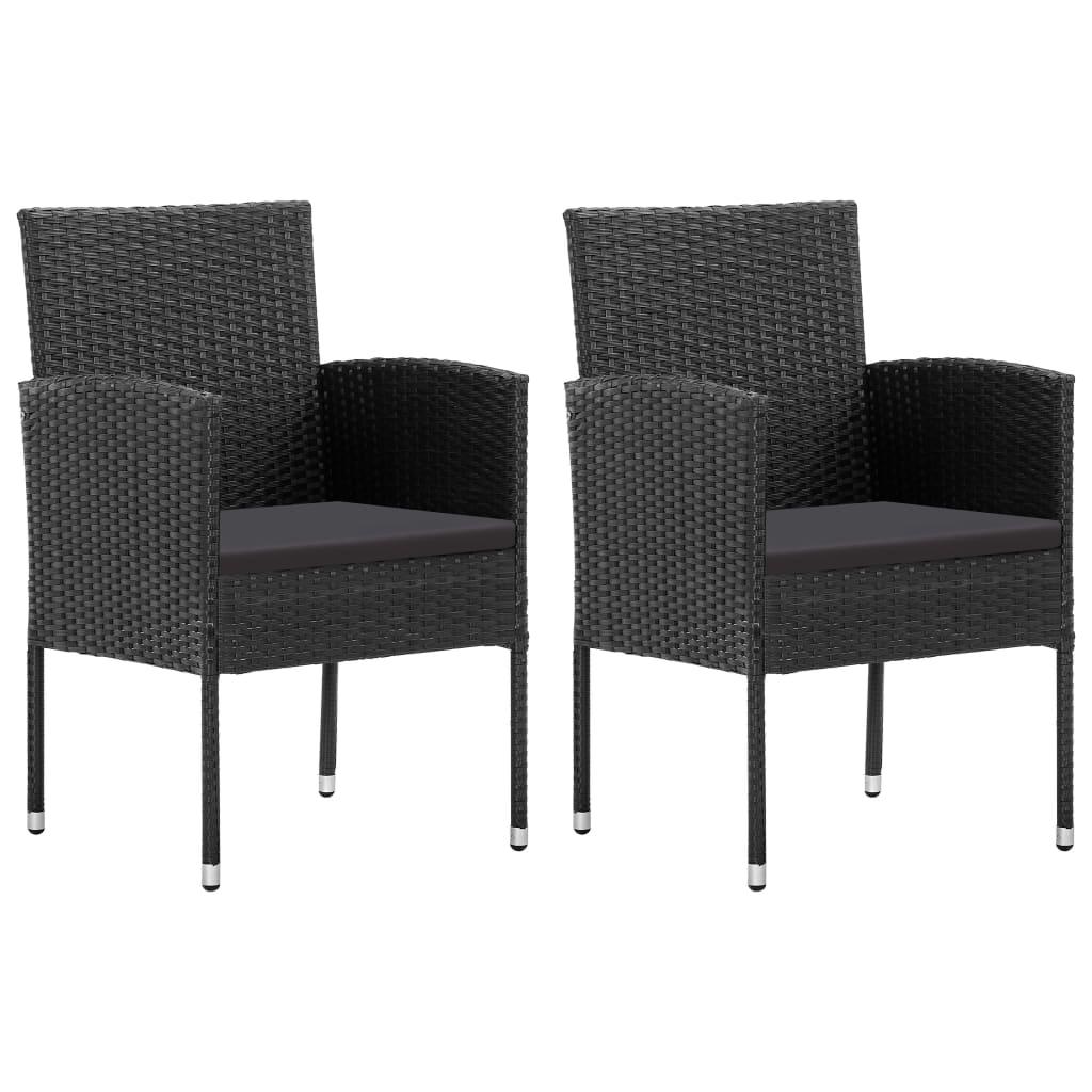 Havestole 2 stk. polyrattan sort