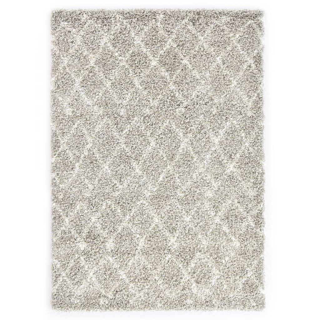 Shaggy tæppe Berber PP 120 x 170 cm sandfarvet og beige