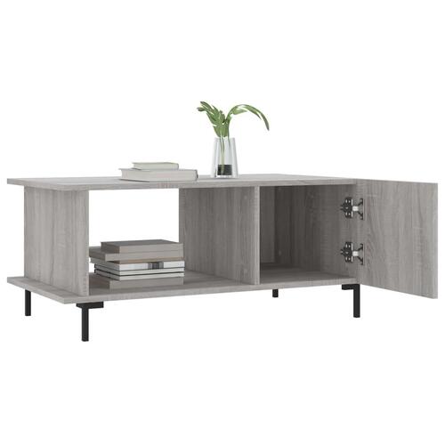 Sofabord 90x50x40 cm konstrueret træ grå sonoma-eg
