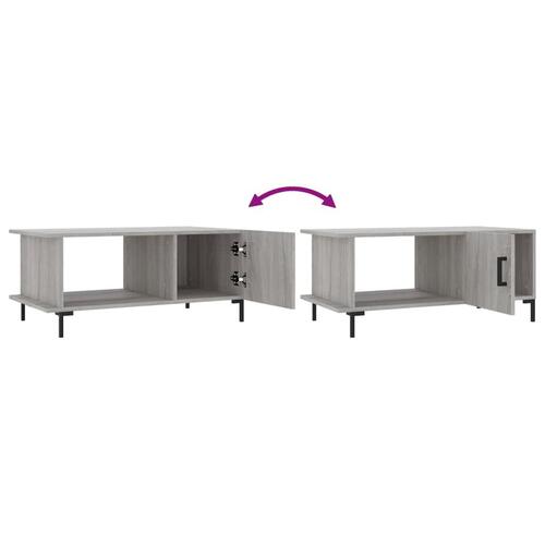Sofabord 90x50x40 cm konstrueret træ grå sonoma-eg