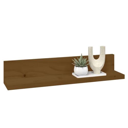 Væghylder 2 stk. 50x11x9 cm massivt fyrretræ gyldenbrun