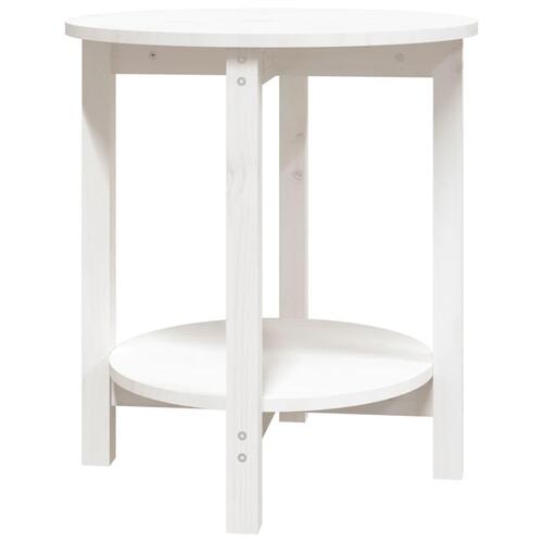 Sofabord Ø 55x60 cm massivt fyrretræ hvid
