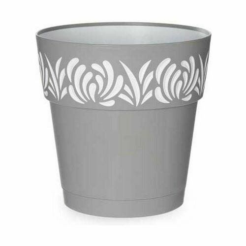 Selvvandende pot Stefanplast Gaia Grå Plastik 25 x 25 x 25 cm (6 enheder)