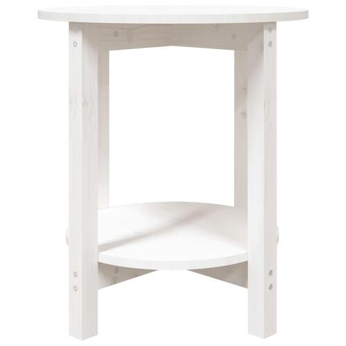 Sofabord Ø 55x60 cm massivt fyrretræ hvid
