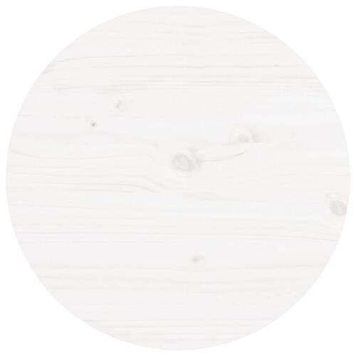 Sofabord Ø 55x60 cm massivt fyrretræ hvid