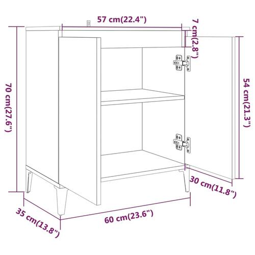 Skænk 60x35x70 cm konstrueret træ brun egetræsfarve