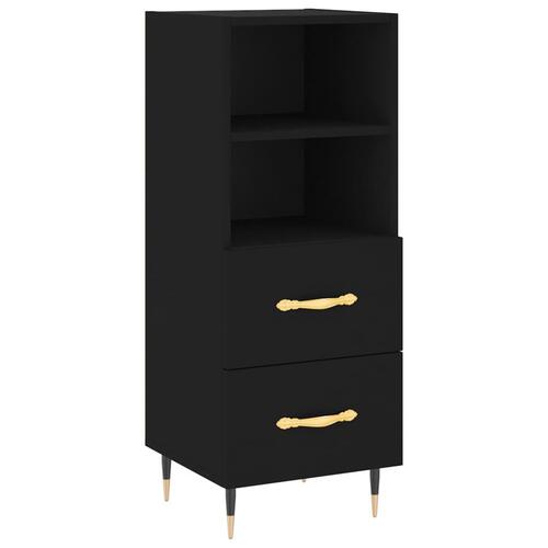 Skænk 34,5x34x90 cm konstrueret træ sort