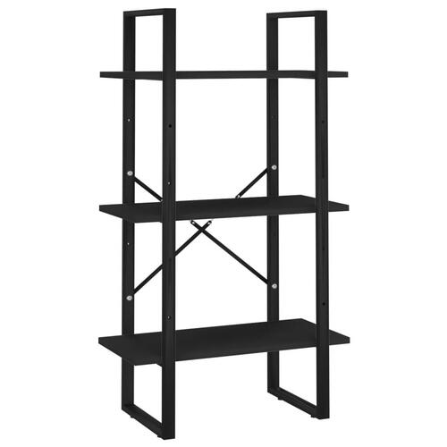 Opbevaringsreol 60x30x105 cm konstrueret træ sort