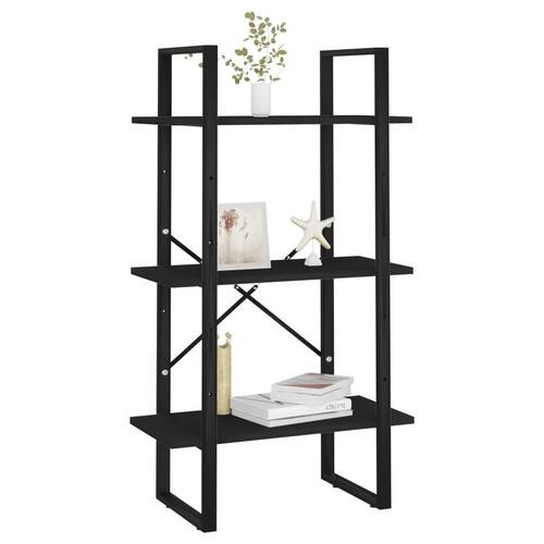 Opbevaringsreol 60x30x105 cm konstrueret træ sort