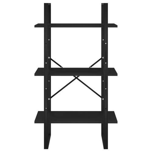 Opbevaringsreol 60x30x105 cm konstrueret træ sort