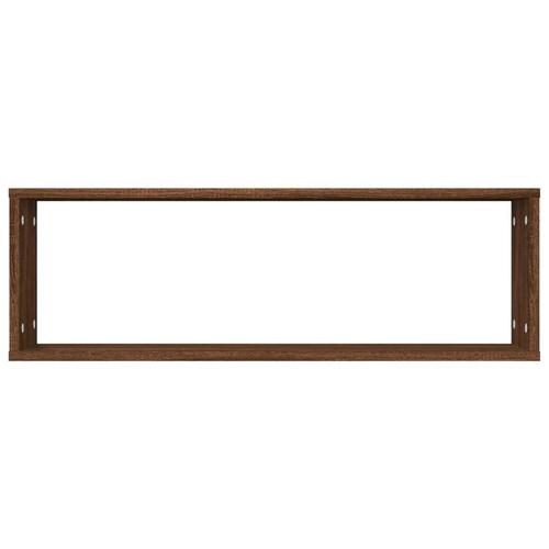 Væghylder 4 stk. 80x15x26,5 cm konstrueret træ brunt egetræ