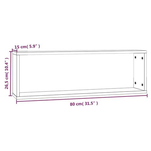 Væghylder 4 stk. 80x15x26,5 cm konstrueret træ brunt egetræ
