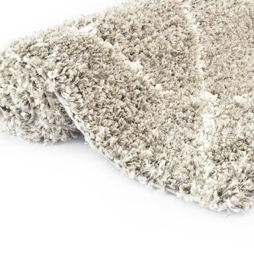 Shaggy tæppe Berber PP 160 x 230 cm sandfarvet og beige