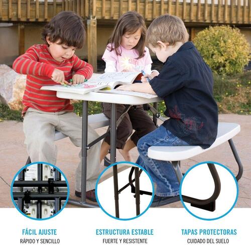 Børnebord Lifetime Flødefarvet Foldbar Picnic 82,5 x 53,5 x 90 cm Stål Plastik