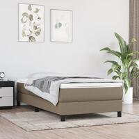 Springmadras med pocketfjedre 90x200x20 cm stof gråbrun