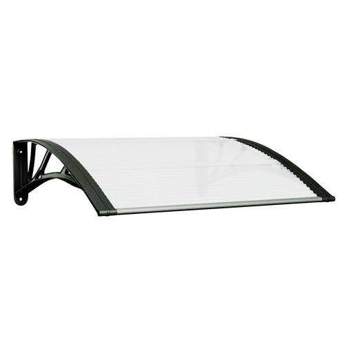 Dørbaldakin 80x75 cm polycarbonat sort og transparent