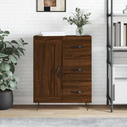 Skænk 69,5x34x90 cm konstrueret træ brun egetræsfarve