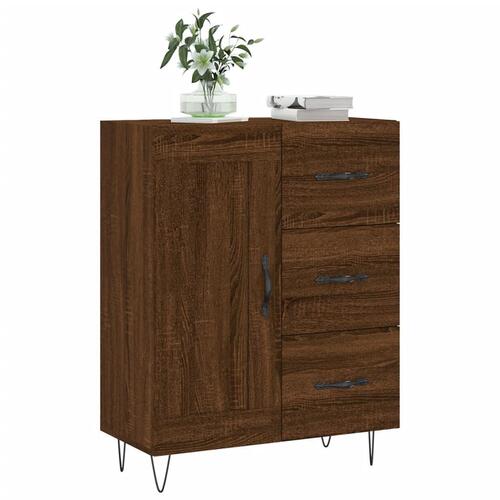 Skænk 69,5x34x90 cm konstrueret træ brun egetræsfarve