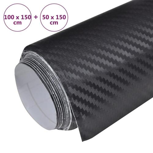 Bilfolier 2 stk. 100x150 cm + 50x150 cm 3D sort