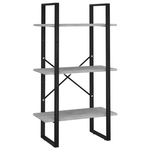 Opbevaringsreol 60x30x105 cm konstrueret træ betongrå