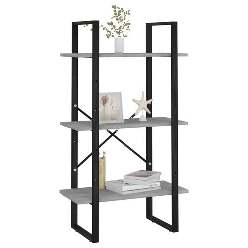 Opbevaringsreol 60x30x105 cm konstrueret træ betongrå