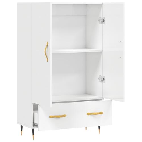 Skab 69,5x31x115 cm konstrueret træ hvid højglans